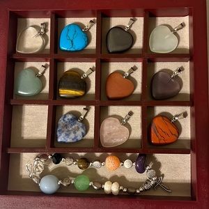 Bracelet + Necklace Heart Charms